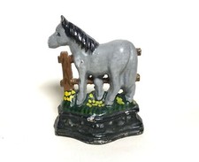 Rustic Small Cast Iron Horse Pony Doorstop