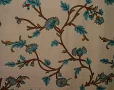 Crewel Work Curtain Fabric