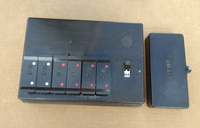 Vintage Wylex brown bakelite 6 way Consumer Unit + Rewirable Fuse Holders 1960s