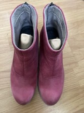 Ecco Pink Leather wedge Boots 3/36
