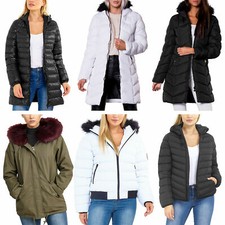Ladies padded parka jacket - ladies,