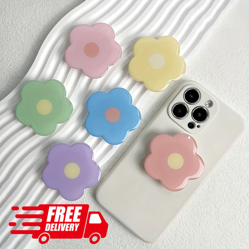 Clear flower phone - clear, grip