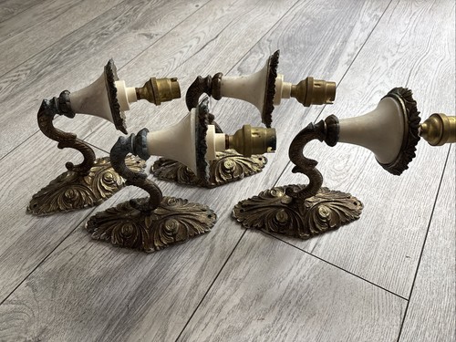 Set vintage brass wall - of, 4