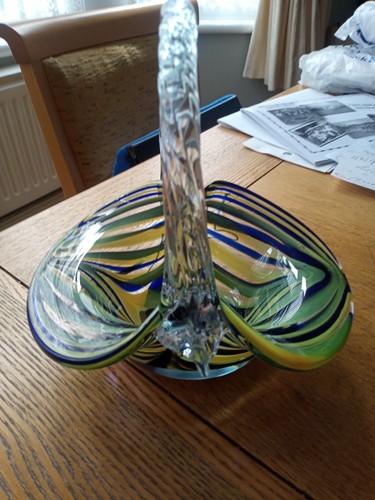 Murano style glass basket - murano,