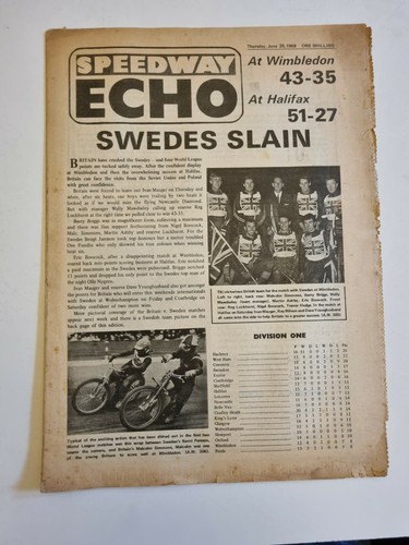 Speedway echo swedes slain - speedway,