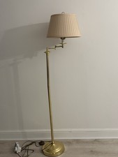 Vintage Brass Floor Lamp – Classic Regency Style with Pleated Shade