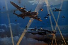 Duel in the Dark by Robert Taylor art signed by 5 Luftwaffe Night Fighters