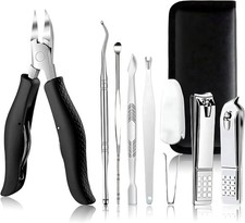 Nail Clippers Cutter Set Manicure Pedicure Cuticle Nippers Travel Tool Kit 10pcs