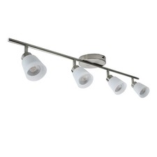 Modern Satin Nickel & Glass 4 Way Adjustable Spotlight Downlight Ceiling Light