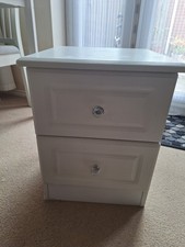 Balmoral Ready Assembled 2 Drawer White Gloss Locker with Crystal Effect Handles