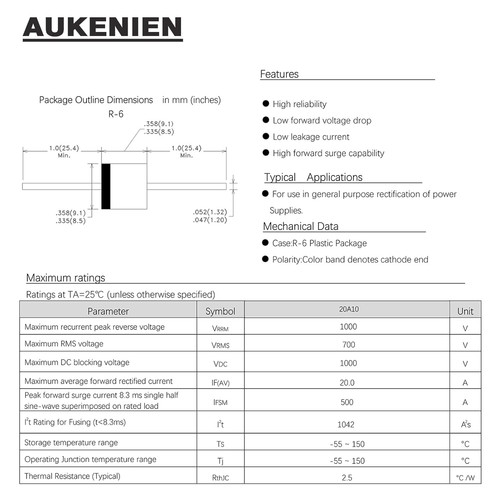 20a10 20a 1000v - 20a10, silicon
