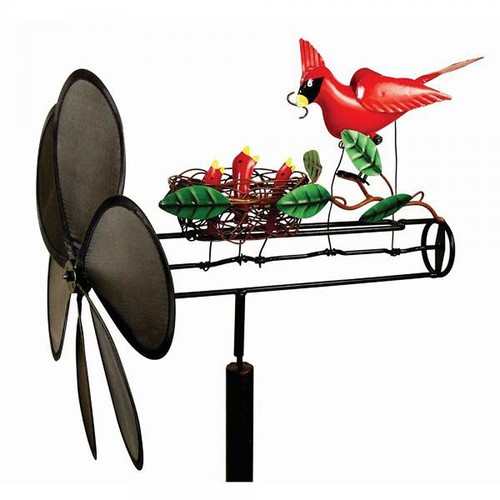 Cardinal family whirligig - cardinal,