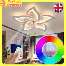 72W LED Ceiling Fan Light Dimmable Chandelier 6 Speed With Remote Control UK