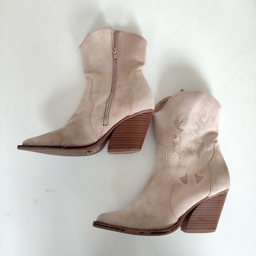 Bellucci beige suede western - bellucci,