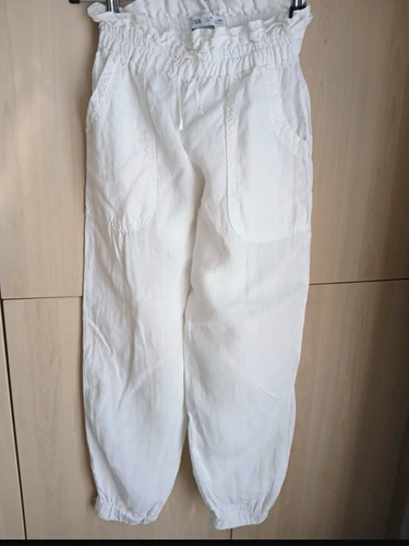 Zara white cotton jogger