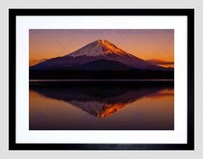 PHOTOGRAPH LANDMARK MOUNT FUJI JAPAN REFLECTION FRAMED ART PRINT MOUNT B12X13665