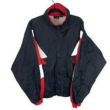 Vintage Sierra Pacific Black Nylon Shell Full Zip Windbreaker Jacket Size XL