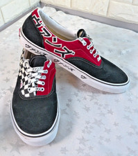 Vans Era Japanese Type Trainers Black Checkerboard/Red Men's UK 12