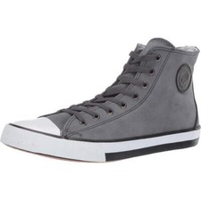 Harley Davidson Filkens Mens Grey Leather Lace Up Trainers Boots Size 8-12