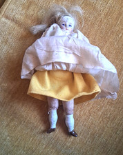 C.1800s German Bisque miniature porcelain doll 12cm tall