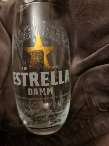 Estrella damm half pint beer - half,