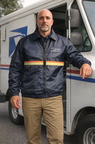 Usps navy windbreaker water - usps,