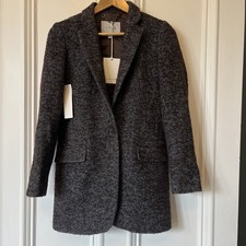 Jigsaw Ember Herringbone Wool Blend Coat, Oxblood - SIZE 6 RRP £220