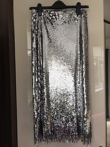 Silver sequin tassel midi - h&m,