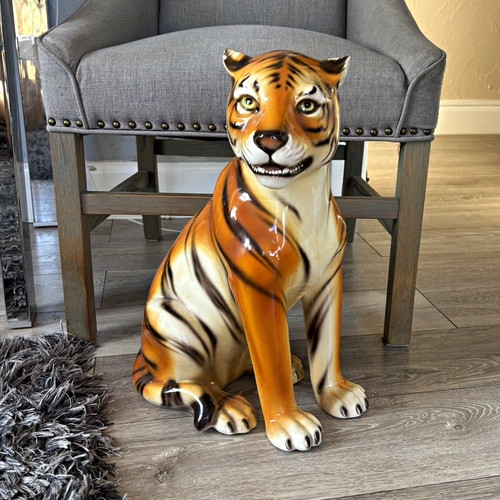 Large ceramic tiger ornament - large,