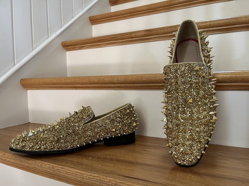 Gold studded glitter spikes - studded,