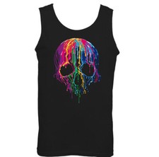 Dripping Skull Mens Vest Biker