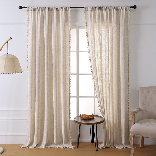 Panels rustic linen - rustic, tassel