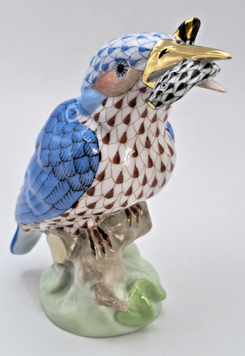 Herend porcelain kingfisher - porcelain,