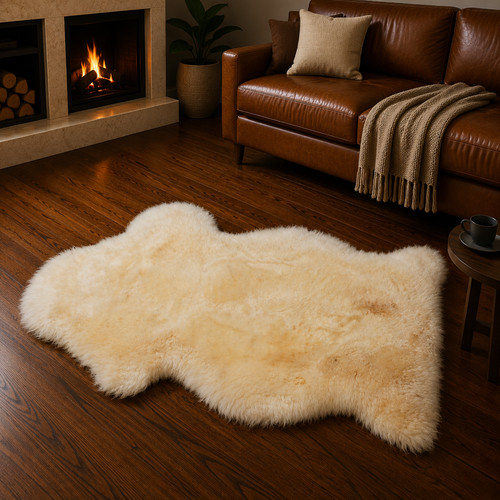 Genuine ivory sheepskin rug - genuine,