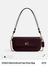 COACH Merlot Brook Flap Chain Bag RRP£275