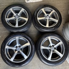 4X FOX Race 16” Alloy Wheels 5x100 Et35 Cb 72mm Hub Tyres 195/55/16 Polo Vw 6.5j