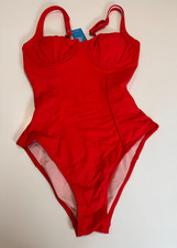 Cupshe Swimming Costume Underwire Padded Slim & Sculpt Swimsuit Size S UK 10 Red