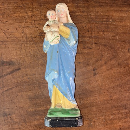 Chalk plaster statue mary - statue, of