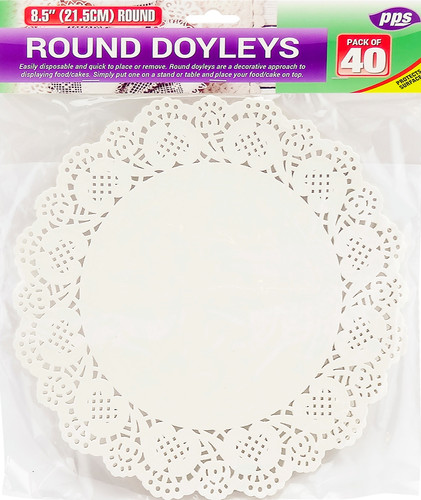 40x white round paper - white, doyleys