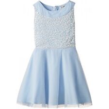 BNWT FRENCH CONNECTION GIRLS SIZE AGE 5-6 BABY BLUE SEQUIN DRESS NEXT DAY POST