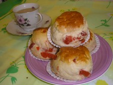 6  HOME MADE CHERRY  SCONES    Free Postage   Family Bakery Shop