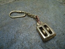 Nautical Key Ring Ships Rope Block Pulley Made From Brass & Copper ROYAL NAVY