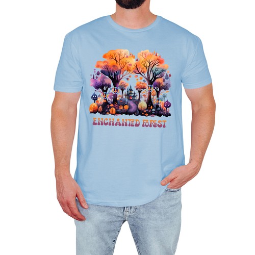 Enchanted forest mens shirt - enchanted,