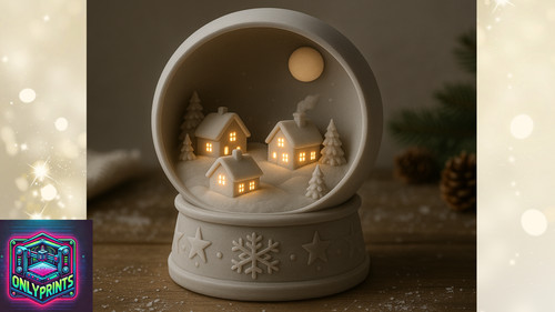 Tea light houses snowglobe - snowglobe, led