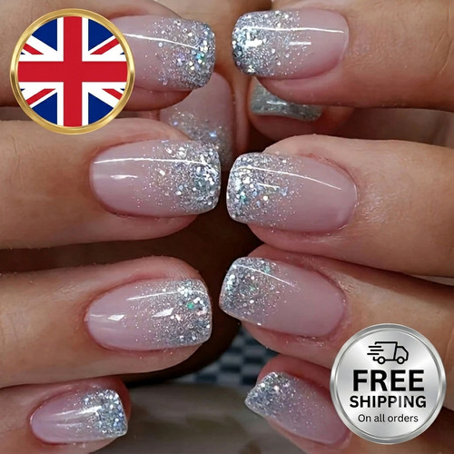 24x short square false nails - short,