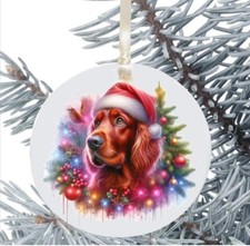 Red Setter Dog Hanging Bauble Gift Present Decoration Christmas