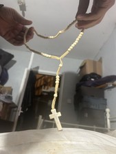 White wooden rosary beads - rosary,