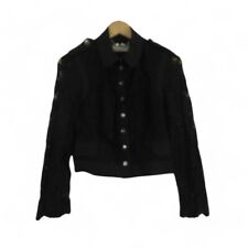 Karen Millen Jacket UK 10 Black Lace Stud Cotton Blend Womenswear - Preloved