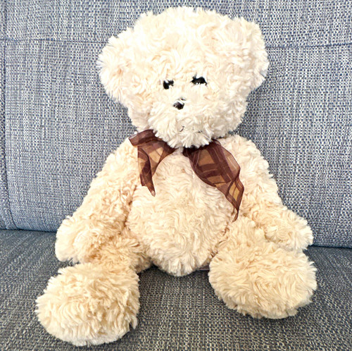 Tesco cream plush teddy bear - tesco,