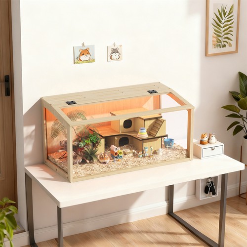 Large wooden hamster cage for - wooden,